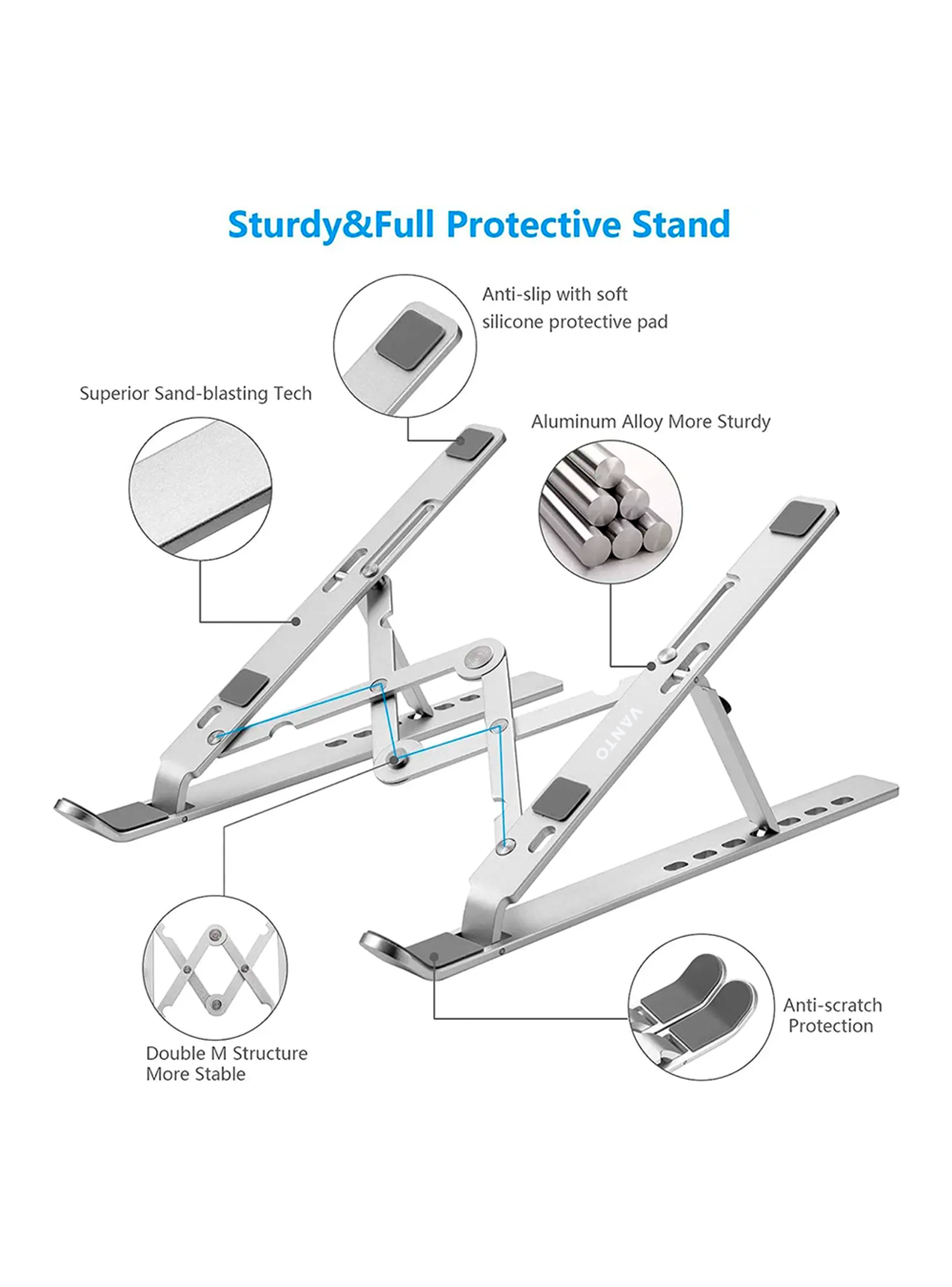 Soporte Base Alzador Acero De Macbook Air Notebook Vanto, X10-2