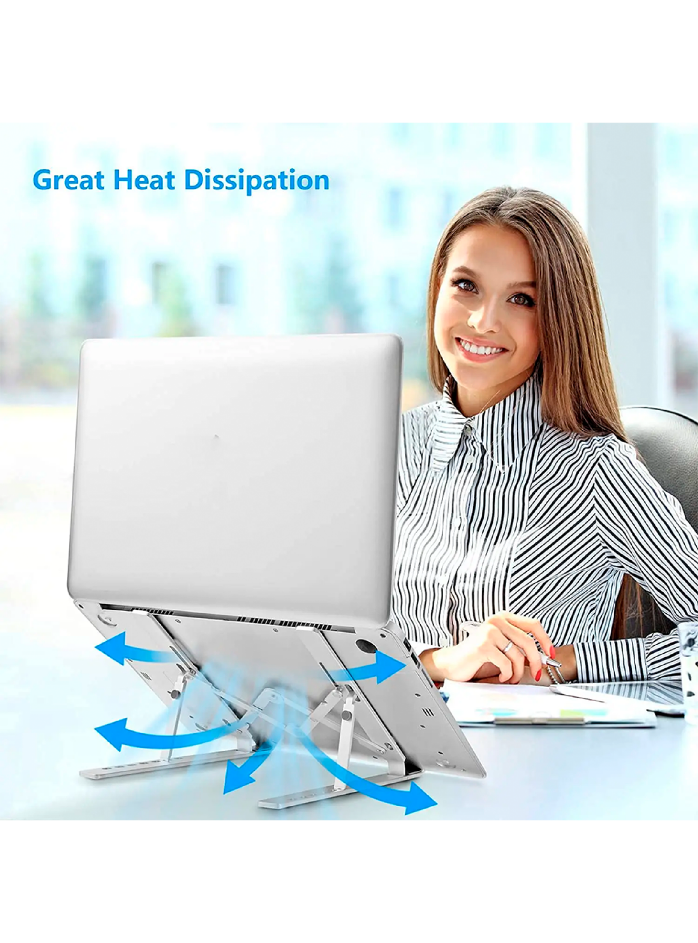 Soporte Base Alzador Acero De Macbook Air Notebook Vanto, X10-3