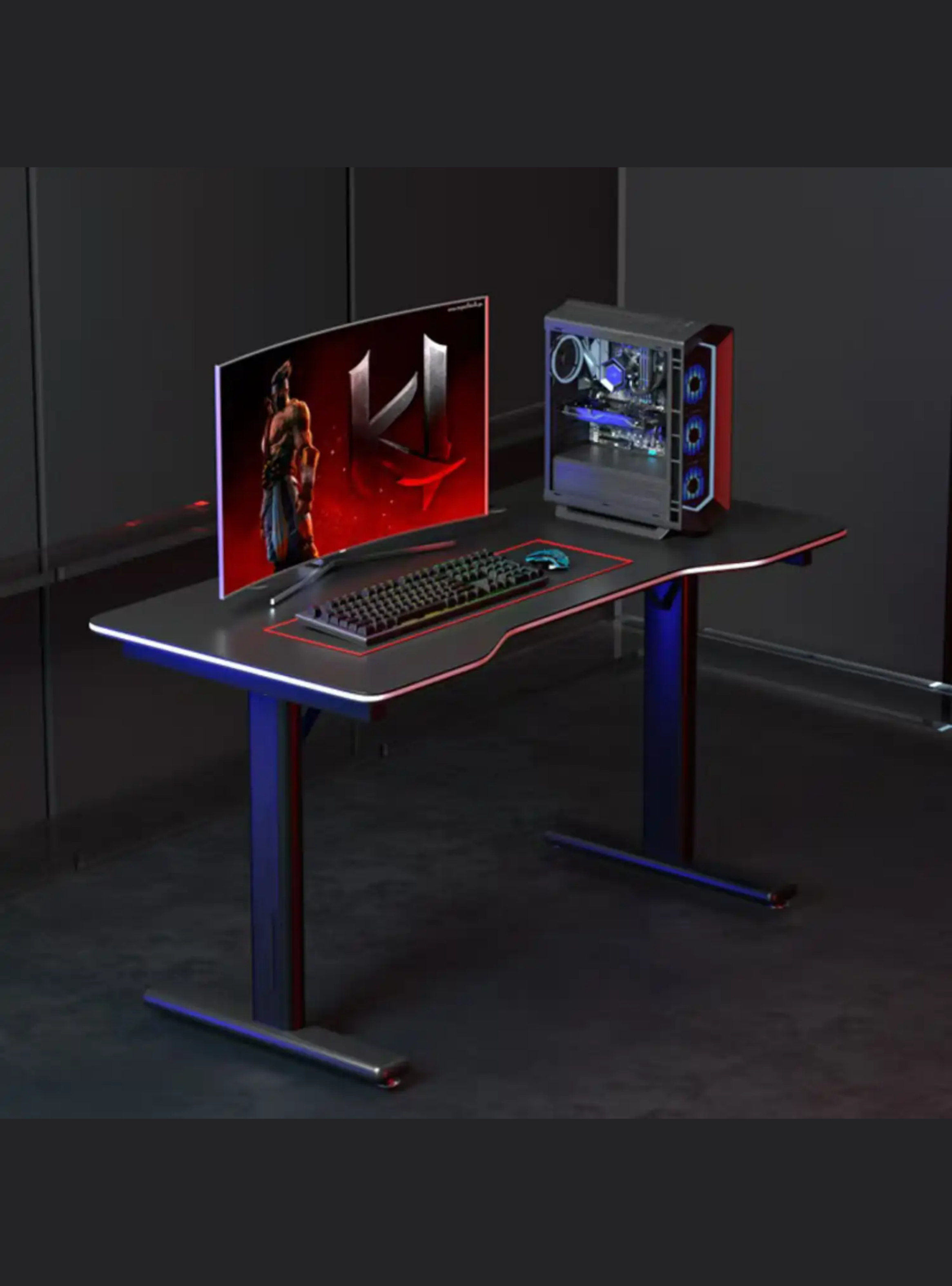 Escritorio Mesa Gamer Griffin, acero reforzado, soporta 120kg-1