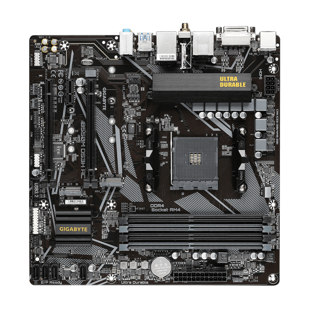Placa Madre Gigabyte B550M DS3H AC, AM4, DDR4, M.2, microATX-1