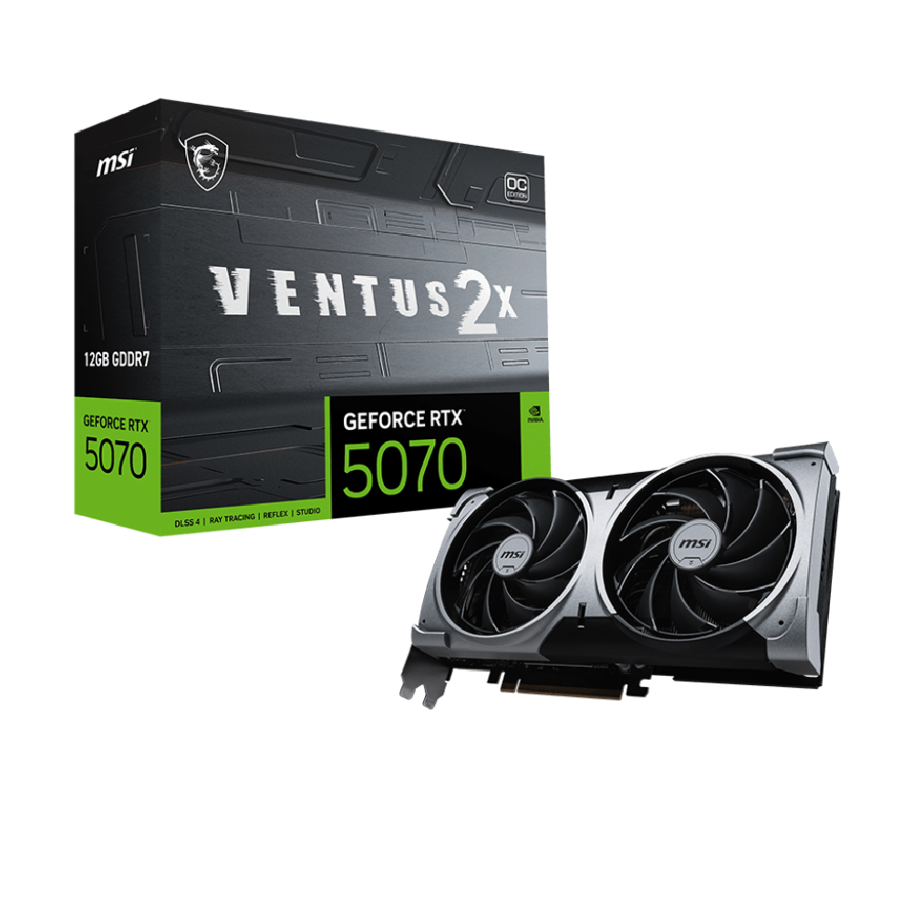 Tarjeta de Video MSI RTX 5070 12G VENTUS 2X OC GDDR7 PciE-5-2