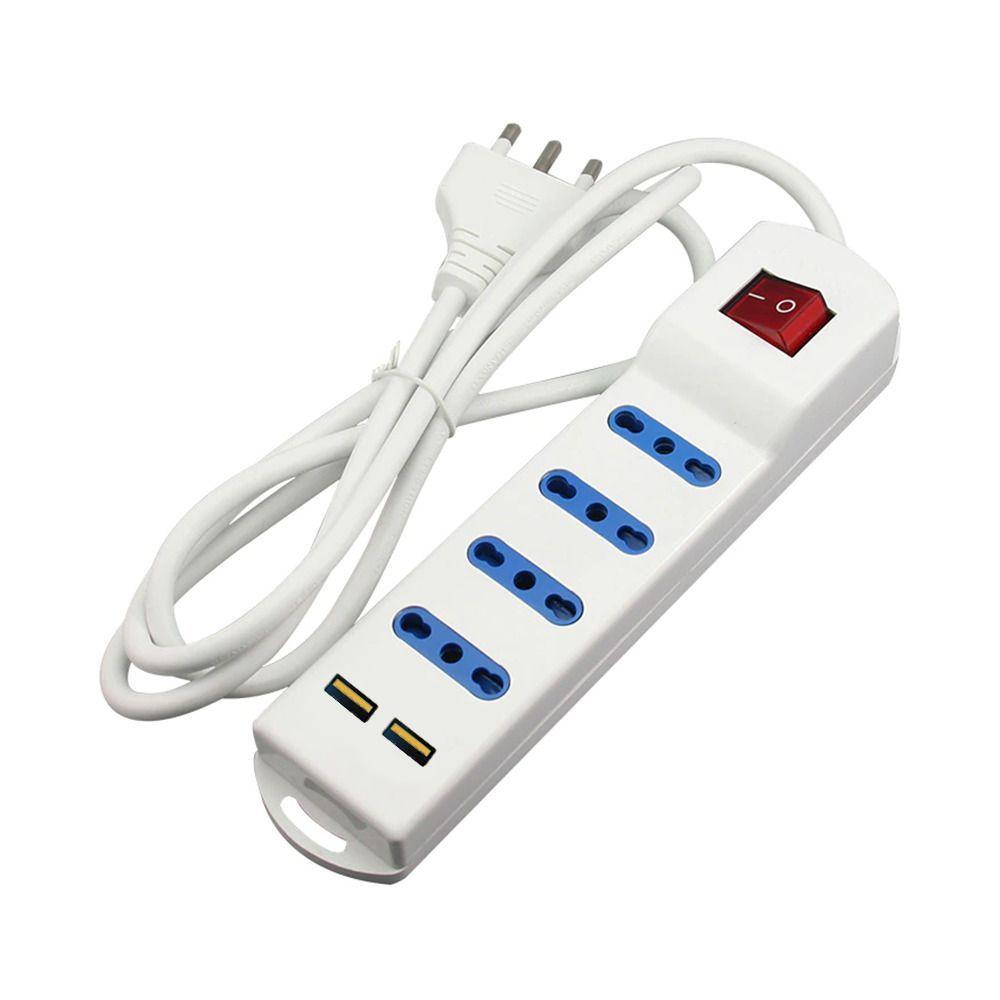 Alargador Zapatilla Eléctrico Con Switch 4 Tomas 2 Puertos Usb-0
