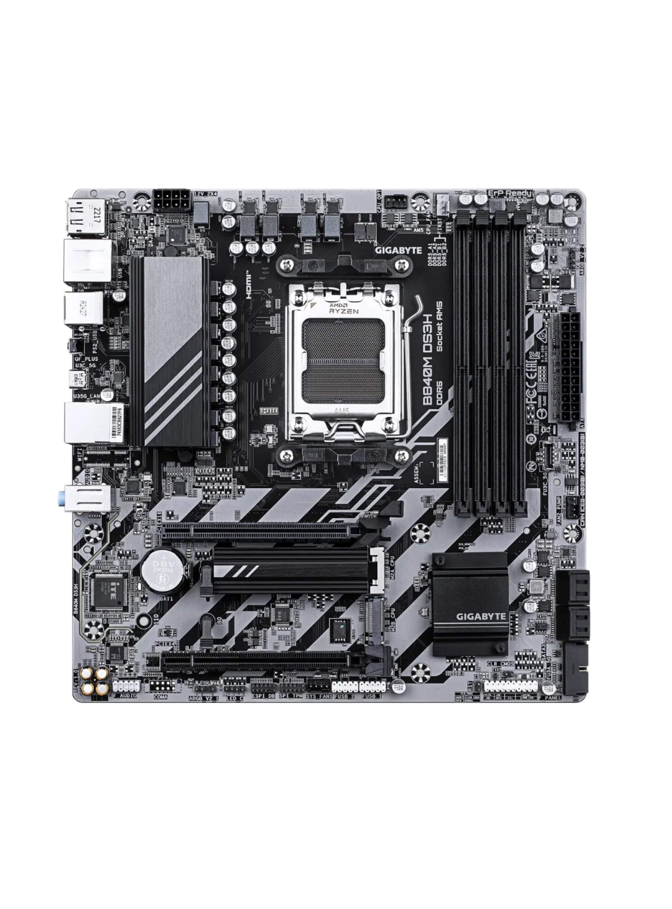Placa Madre Gigabyte B840M DS3H, AM5 DDR5, M.2, mATX-2