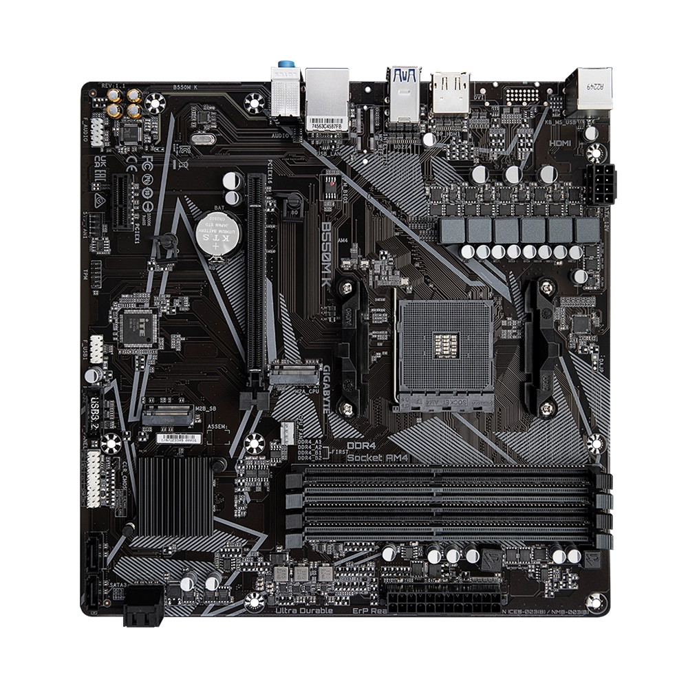 Placa Madre Gigabyte B550M K, AMD B550, AM4, DDR4, MicroATX-3