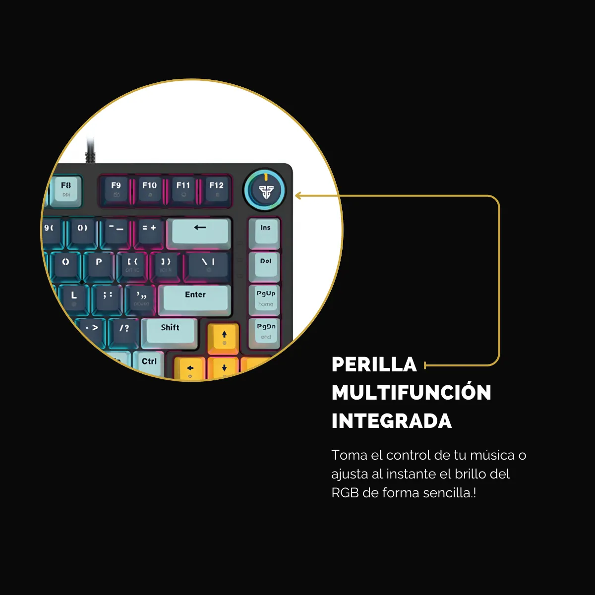Teclado Gamer Mecánico Fantech MK875V2 ATOM81 SkyBlue Switch Blue-4
