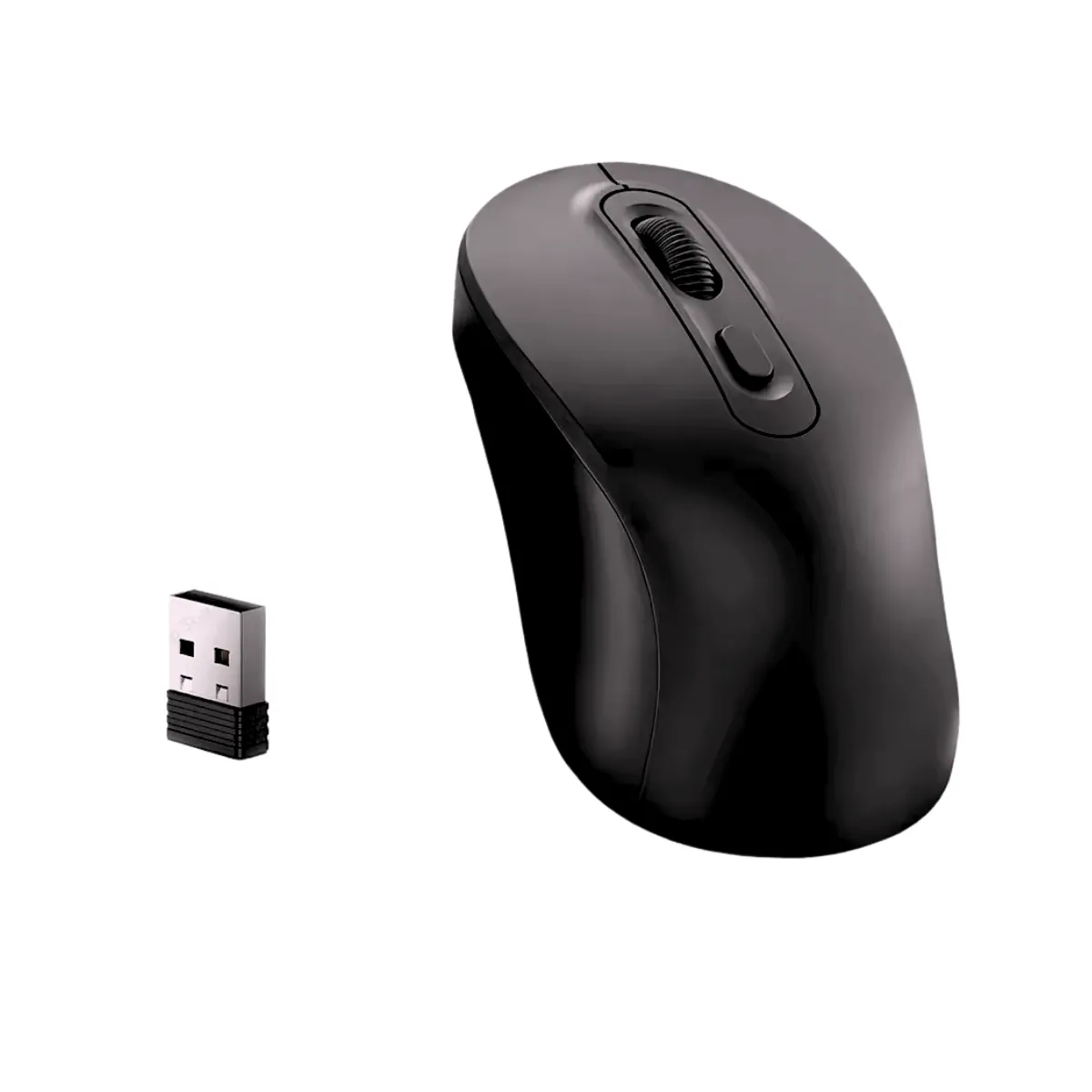 Mouse Inalámbrico 2,4Ghz, 1600 DPI USB-C Recargable Negro-1