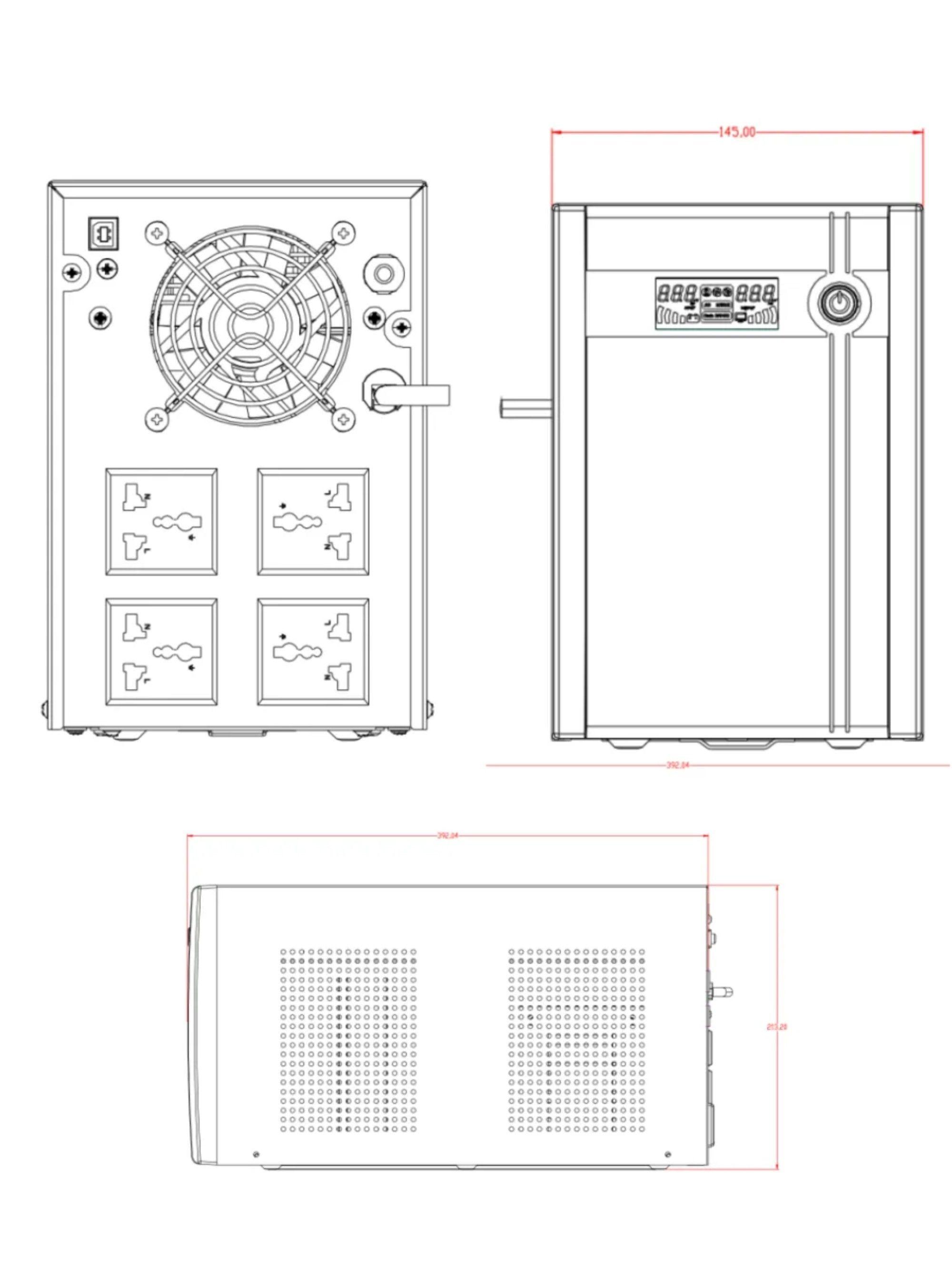 UPS HIKVISION DS-UPS3000 Interactiva 3000VA / 1800W-2