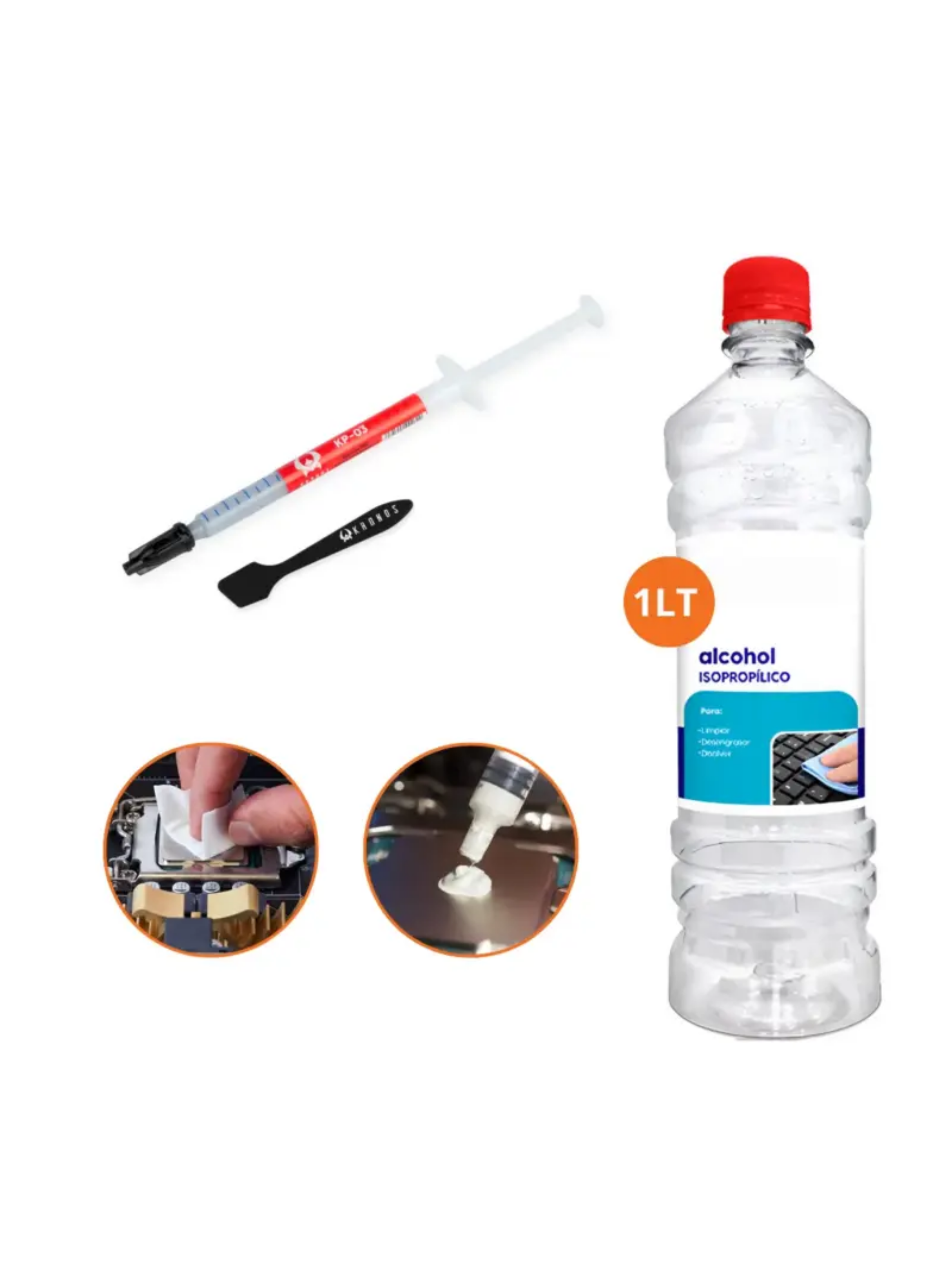 Kit Limpieza Pc Alcohol Isopropílico Y Pasta Térmica Calidad-0