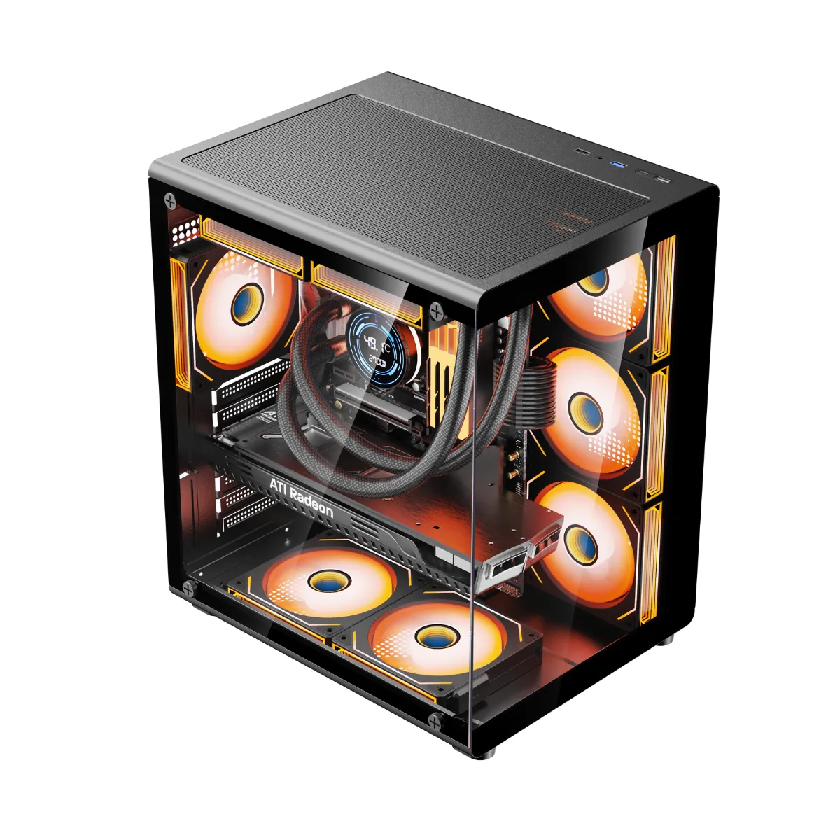 Gabinete Gamer Kronos Glazex, ATX, Vidrio Templado, 3Fan ARG-2