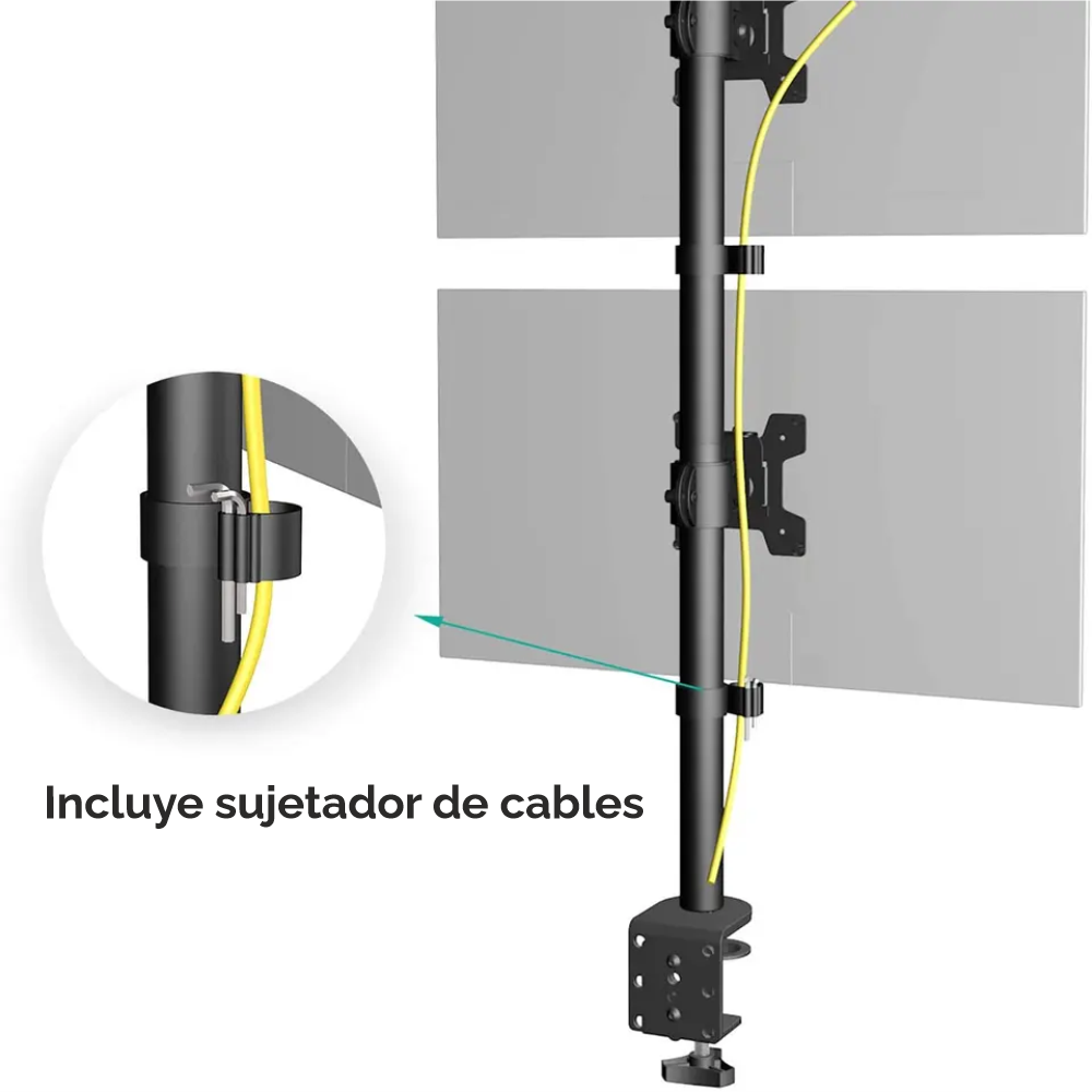 Soporte doble para 2 Monitor o TV Vertical para Escritorio, pantallas de 13″ a 27″-5