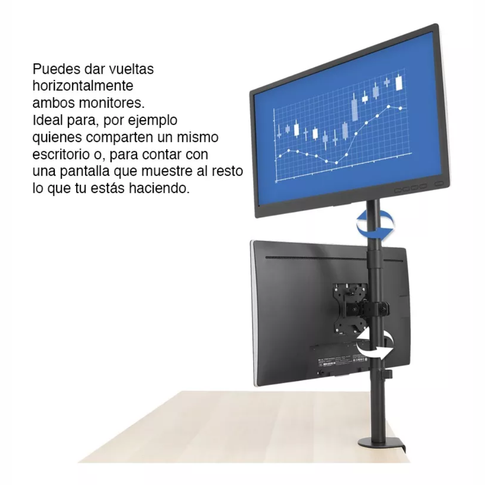 Soporte doble para 2 Monitor o TV Vertical para Escritorio, pantallas de 13″ a 27″-6