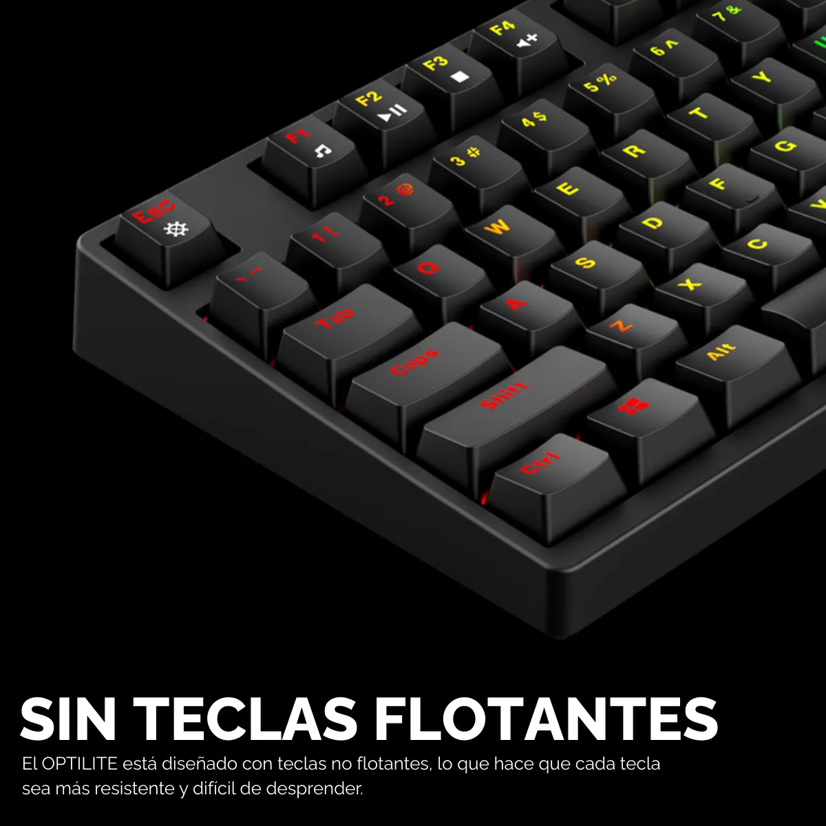 Teclado Gamer Mecánico Fantech Optilite MK872 Black Óptico RGB-3