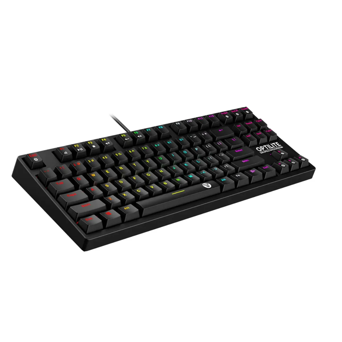 Teclado Gamer Mecánico Fantech Optilite MK872 Black Óptico RGB-5