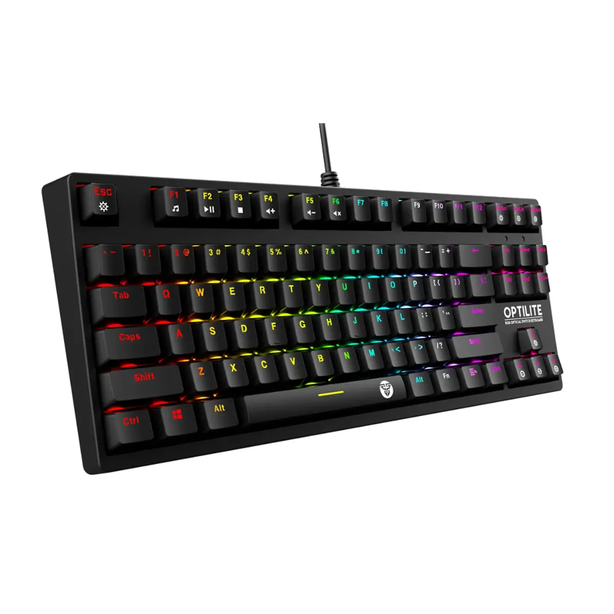 Teclado Gamer Mecánico Fantech Optilite MK872 Black Óptico RGB-6