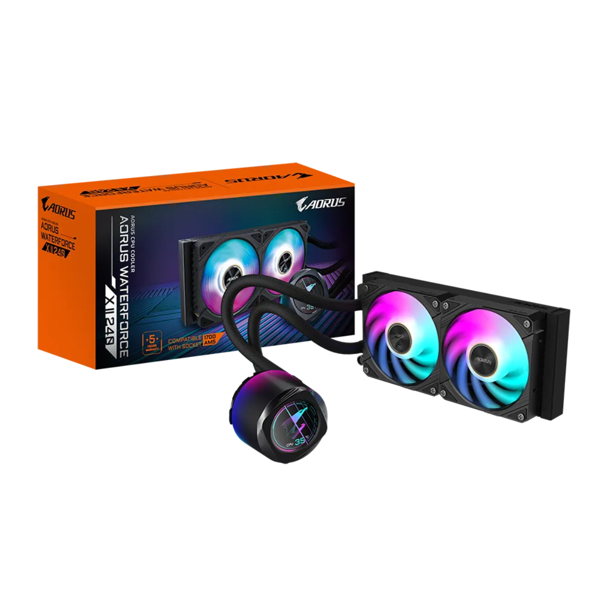 Refrigeración Líquida Aorus WaterForce X II 240 ARGB, Intel/AMD, Negro-4