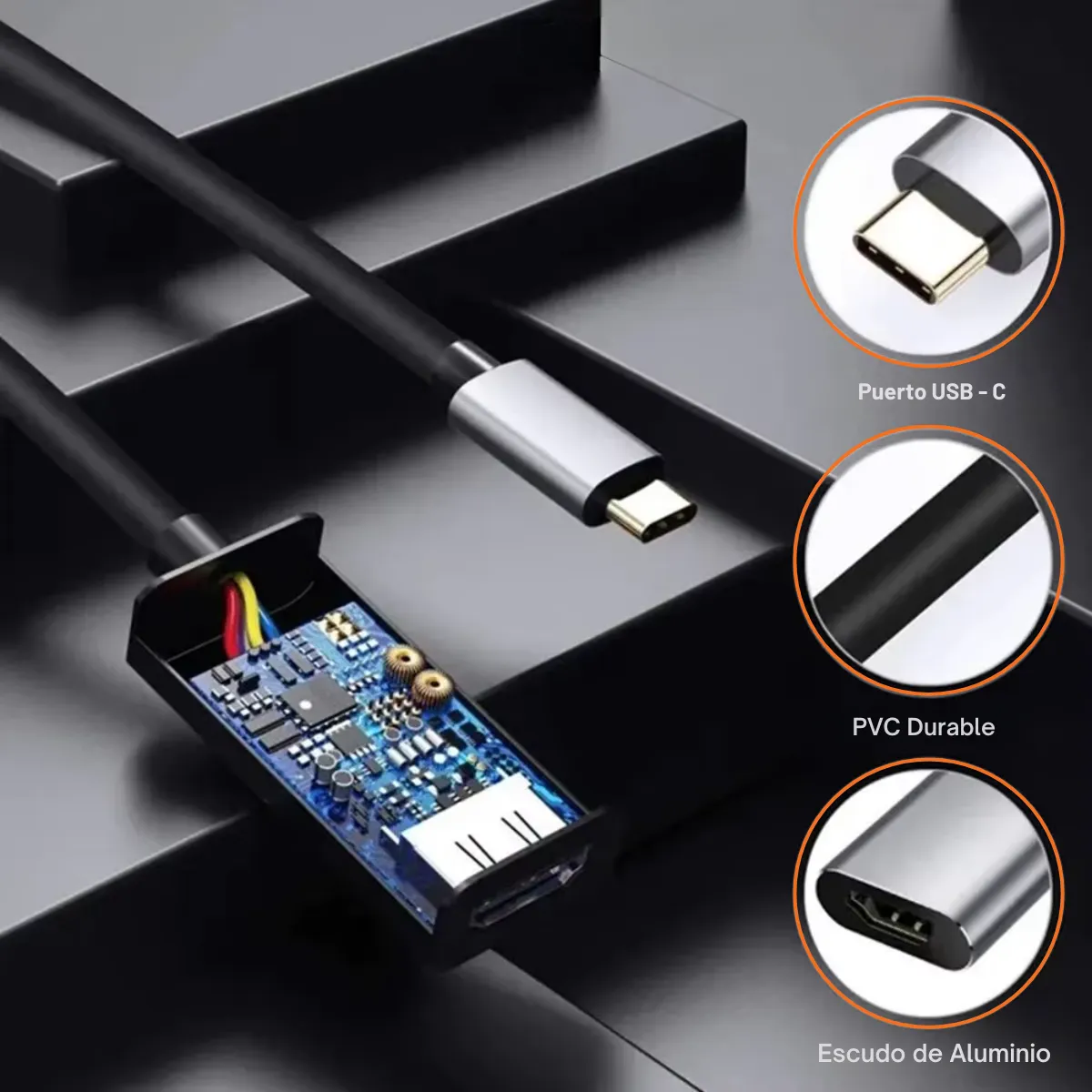 Hub Adaptador USB Tipo C a 1 HDMI 2.1 Ultra HD 8K 60Hz, 4K 144Hz-1