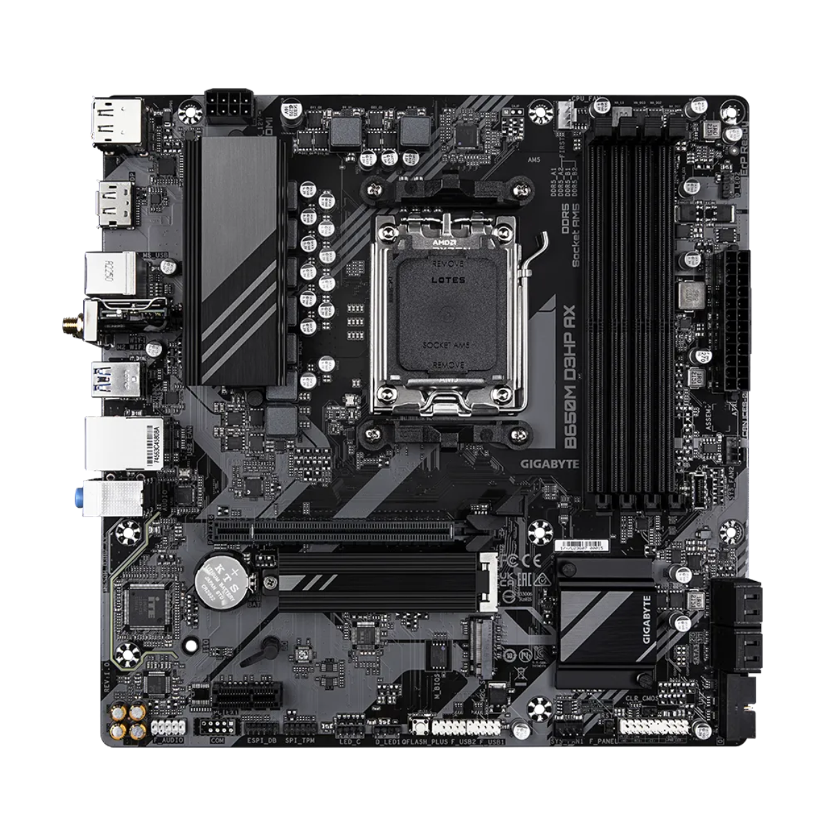 Placa Madre Gigabyte B650M D3HP AX, AM5, DDR5, M.2, MicroATX-2