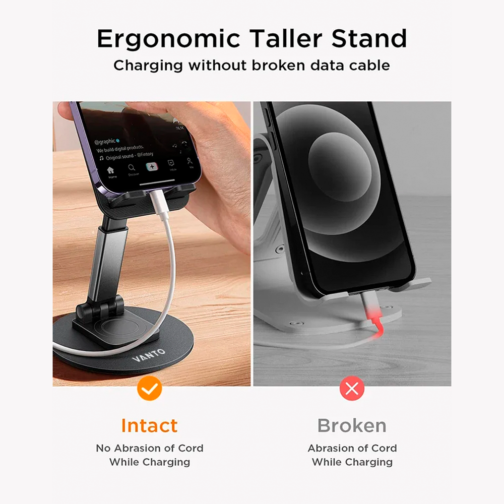 Soporte Base Plegable Gira 360 Para Celular y Tablet, Vanto-5