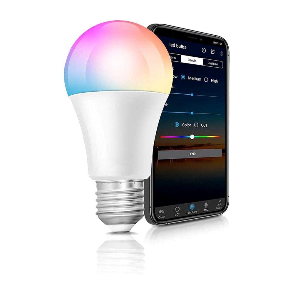 Bombilla Led Inteligente, App Tuya, Alexa, Google Home (WiFi, RGB, 9W, 6500K)-0