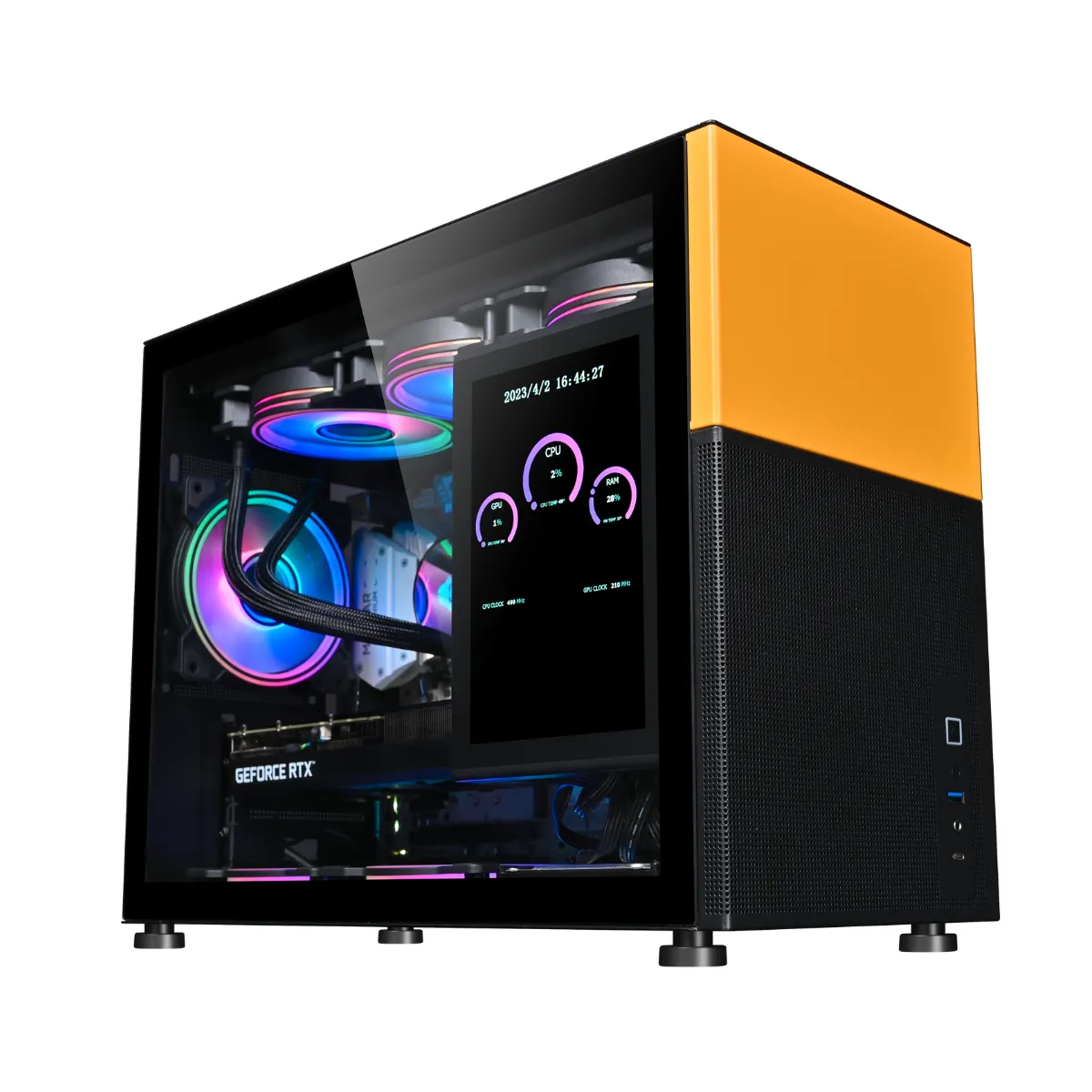 Gabinete Kronos Magic Pantalla Modular mATX USB 3.0 Vidrio Negro-1