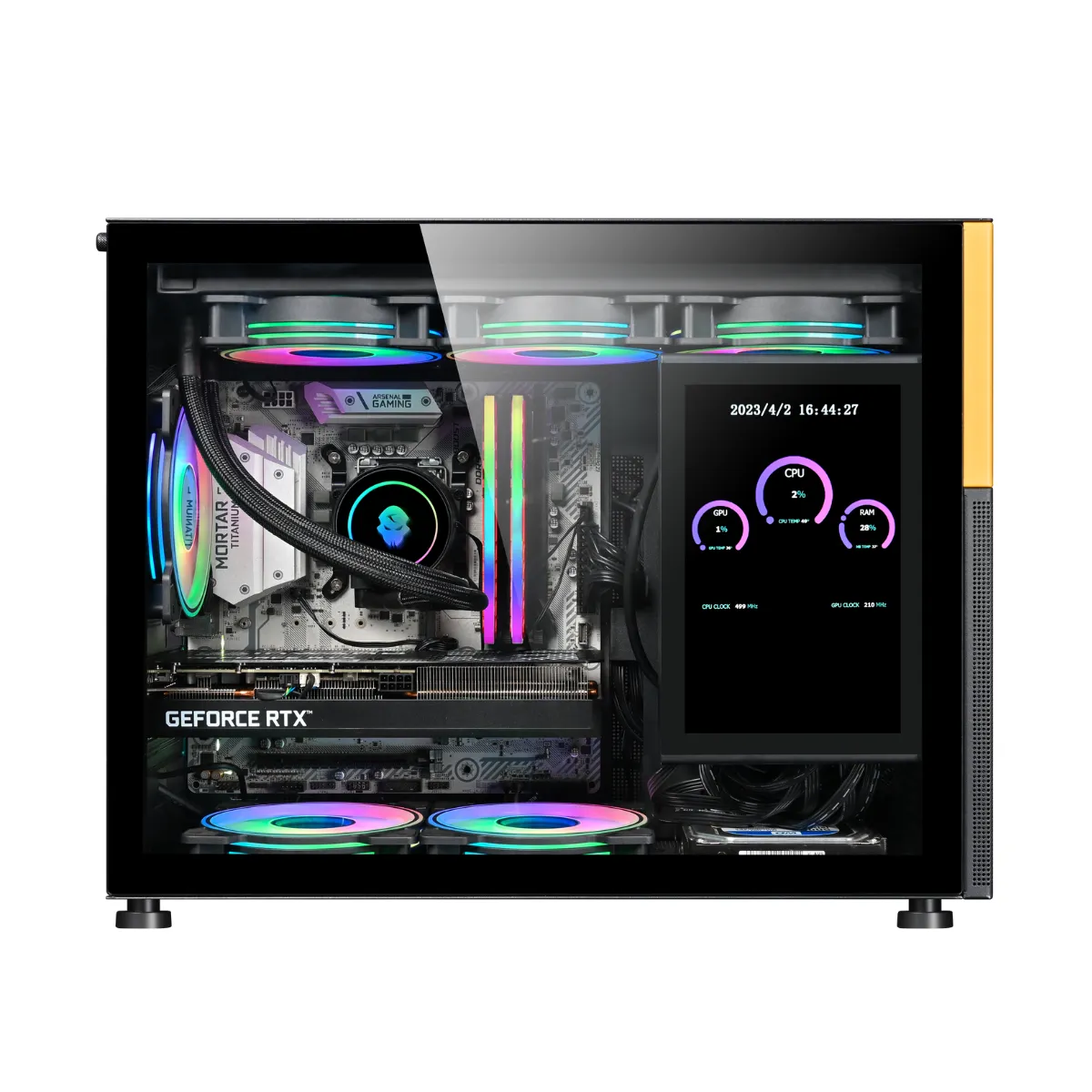 Gabinete Kronos Magic Pantalla Modular mATX USB 3.0 Vidrio Negro-2
