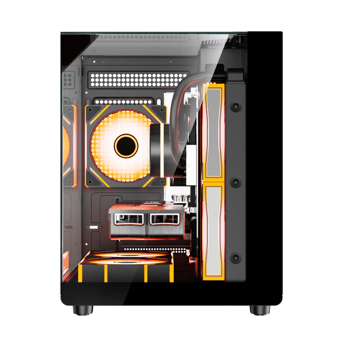 Gabinete Kronos Onyx, MATX, Vidrio Templado USB 3.0 3Fan ARGB-3