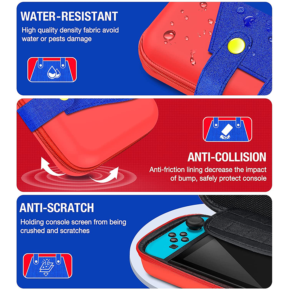 Bolso/Estuche Mario Bross para consola Nintendo Switch y accesorios-3
