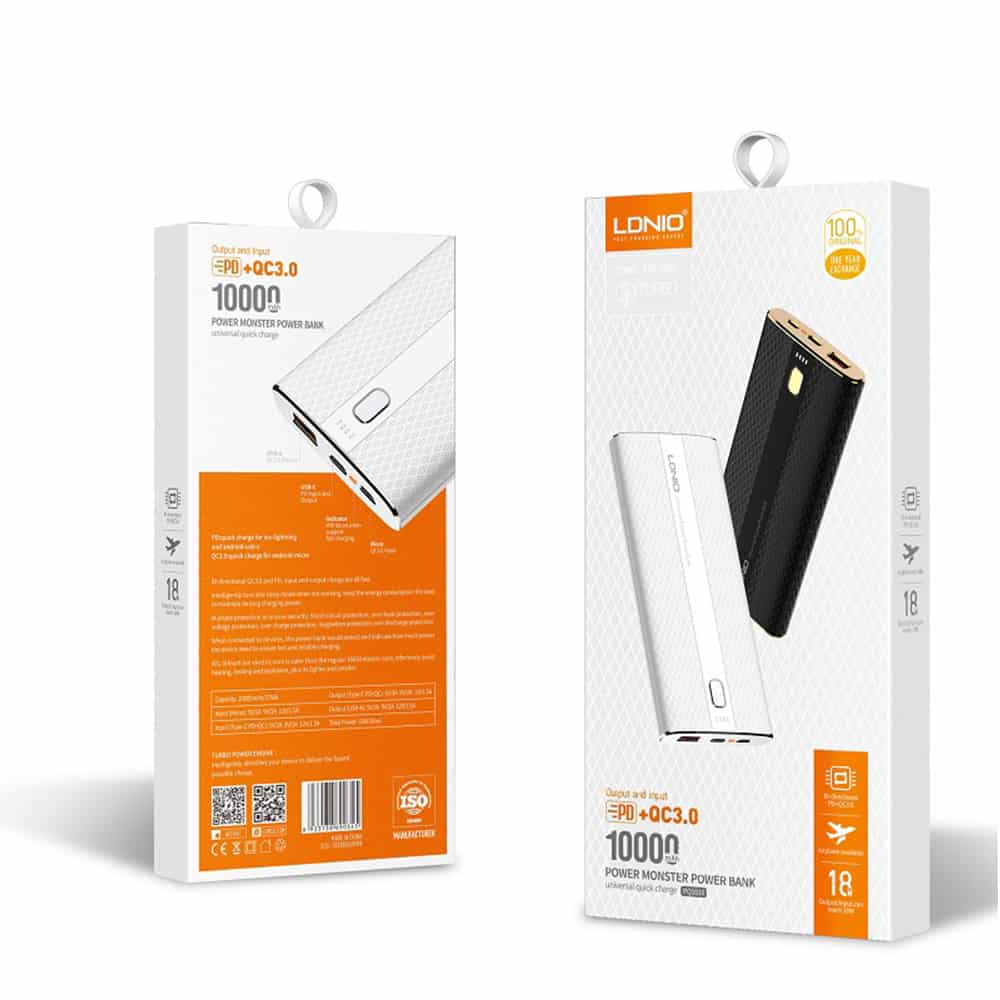 Cargador Portátil LDNIO PQ1010 (10.000mAh + QC3.0 carga rápida)-7