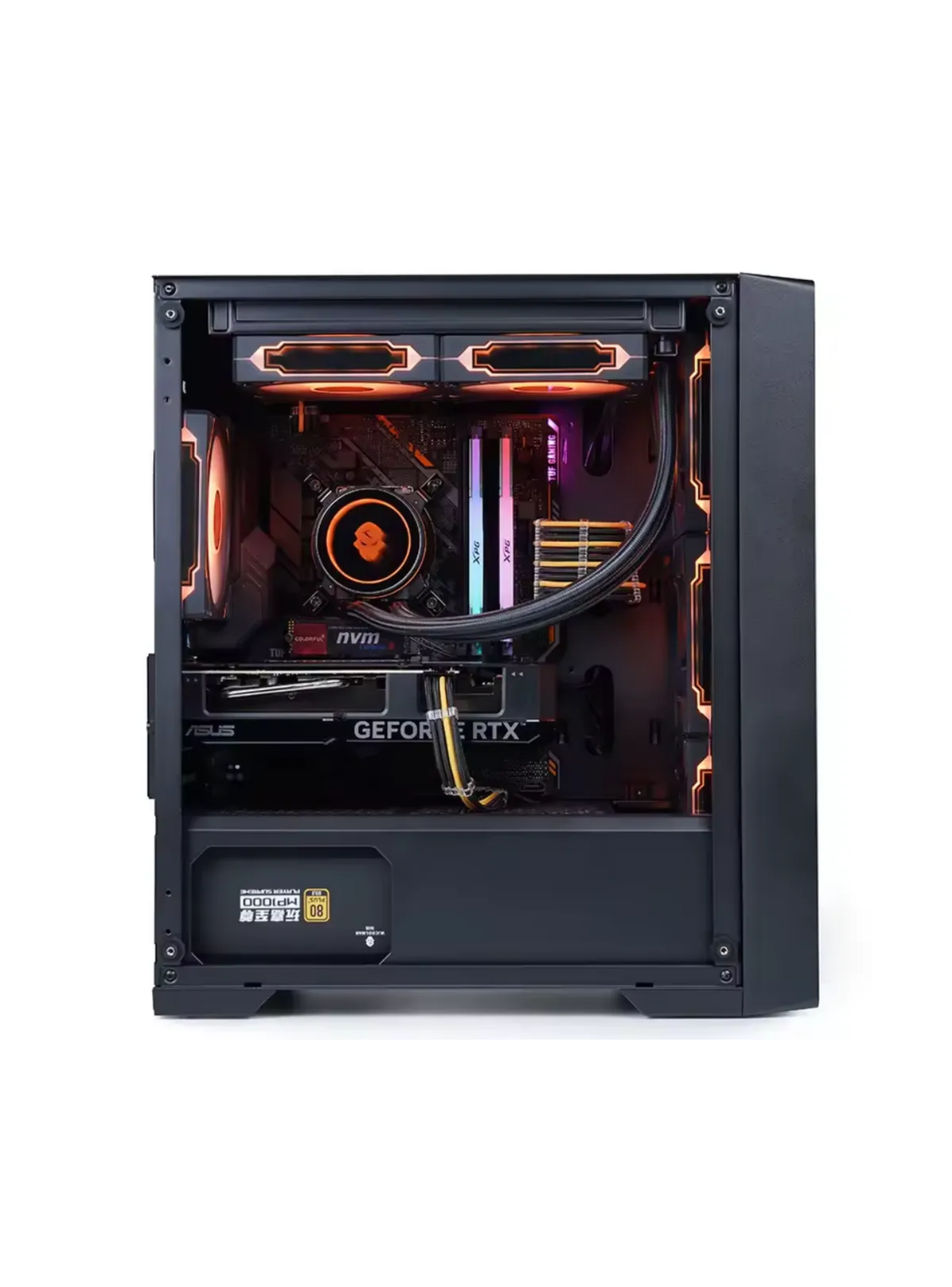 Gabinete Kronos Wind Vidrio templado, RGB, 3Fan mATX, Negro-2