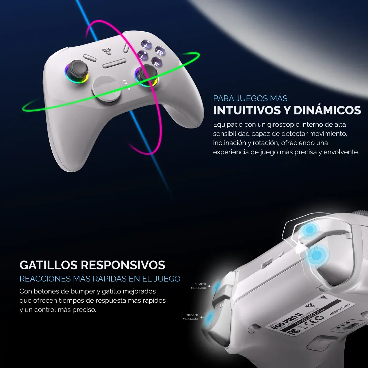 Control Joystick Fantech WGP15V2 EOS PRO II Gray Inalámbrico-3