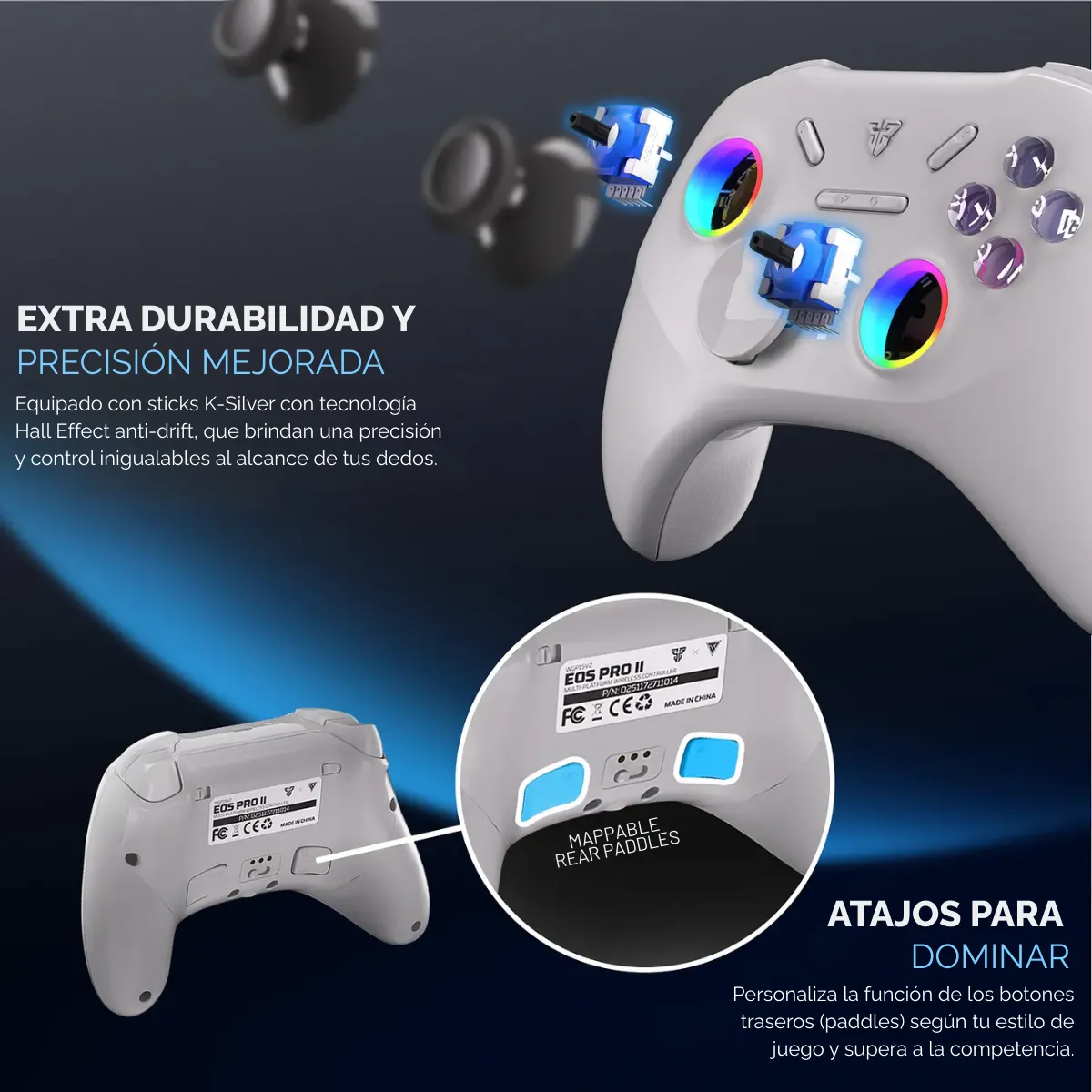 Control Joystick Fantech WGP15V2 EOS PRO II Gray Inalámbrico-4