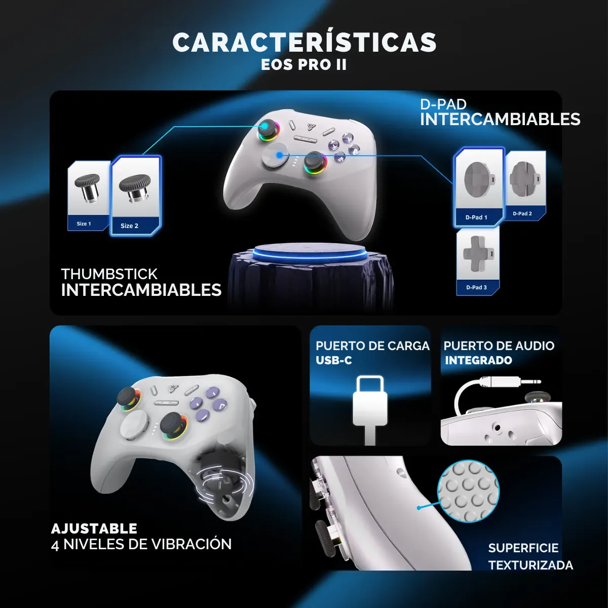 Control Joystick Fantech WGP15V2 EOS PRO II Gray Inalámbrico-5