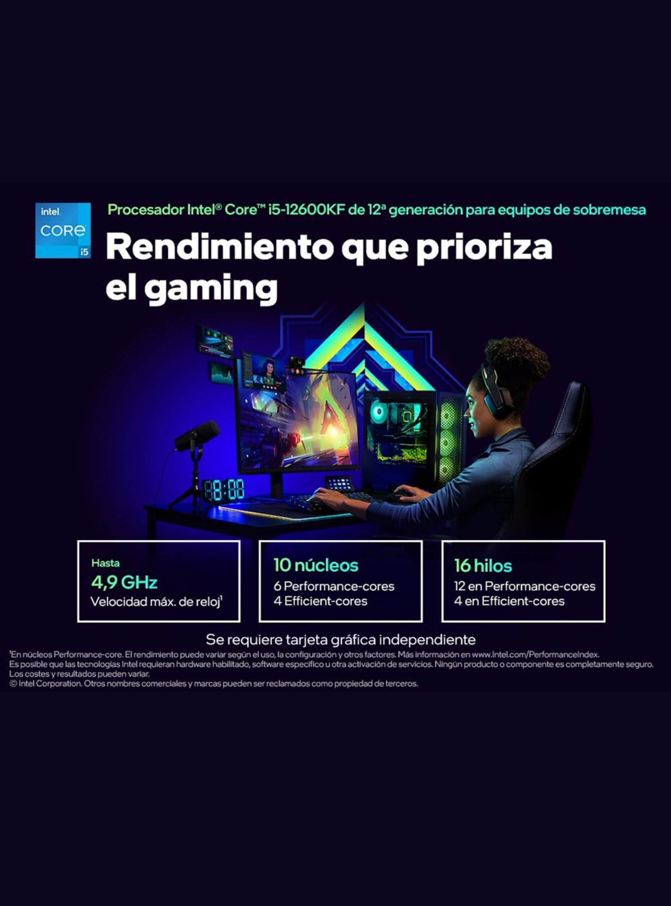 Procesador Intel Core i5-12600KF, LGA1700, up 4.9 GHz, 20MB-2