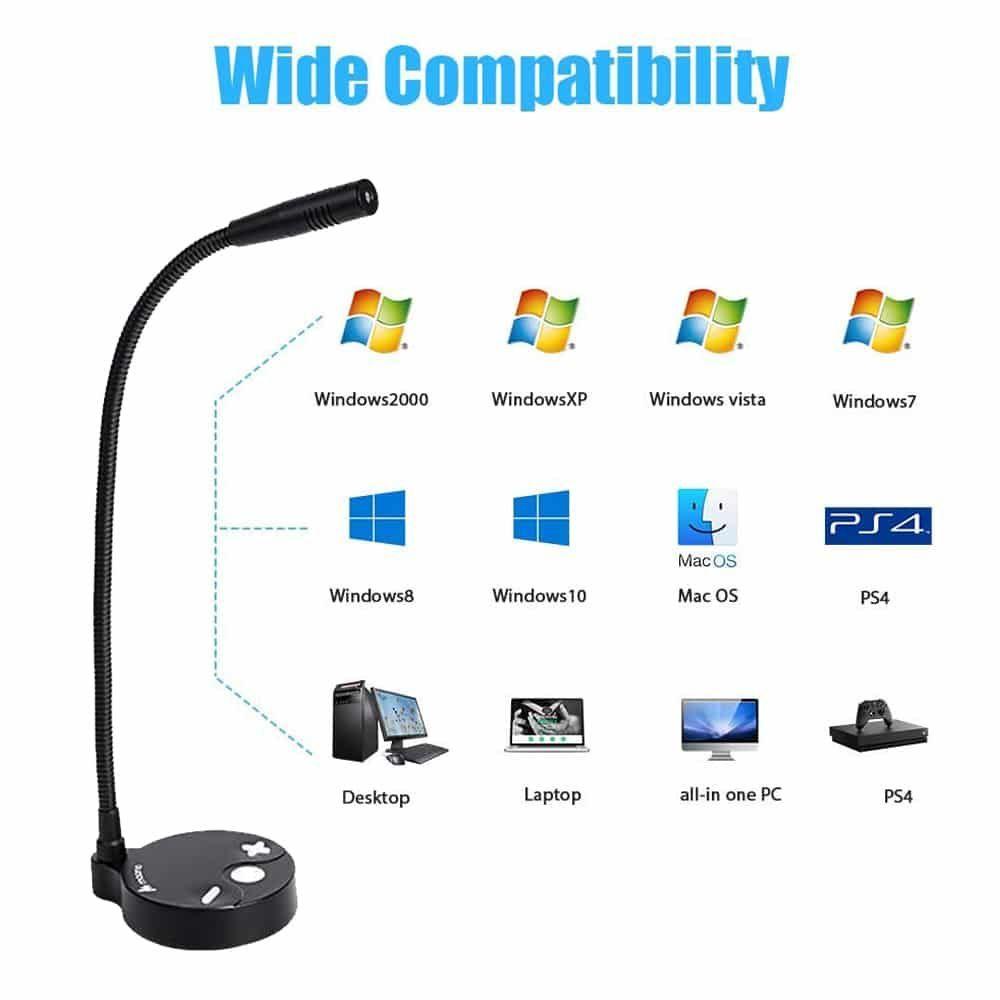Micrófono de sobremesa MAONO AU-GM10, USB, Flexible-4