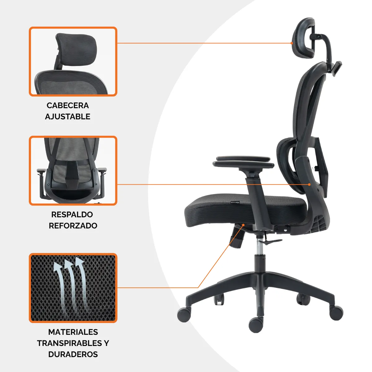 Silla Escritorio Vanto Elevate Oficina Ejecutiva Reclinable-3