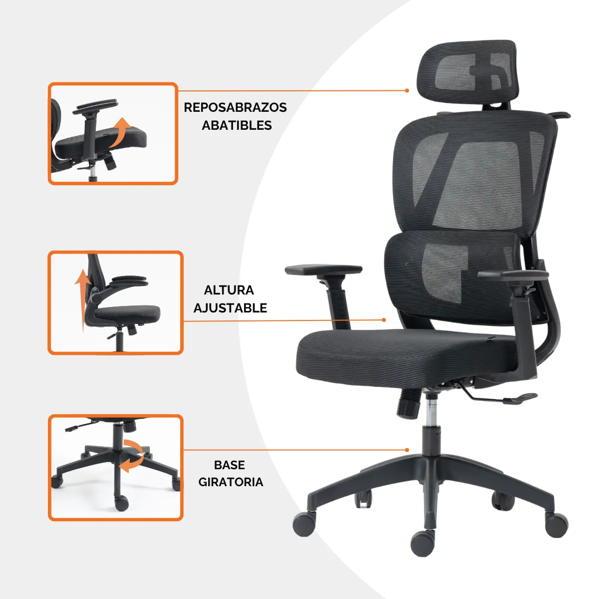 Silla Escritorio Vanto Elevate Oficina Ejecutiva Reclinable-4
