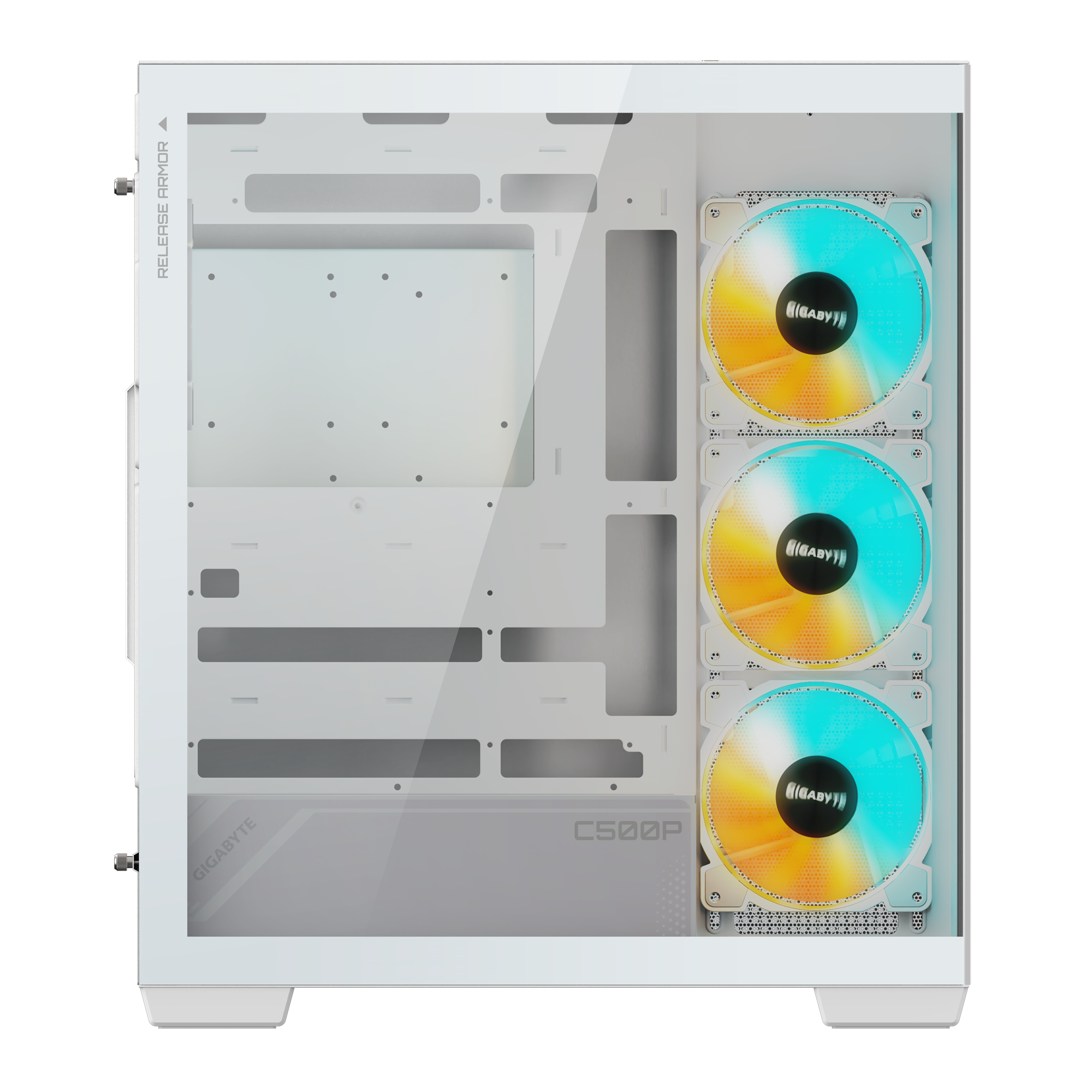 Gabinete Gamer Gigabyte C500 Panoramic Blanco Vidrio templado ATX 4Fan-2