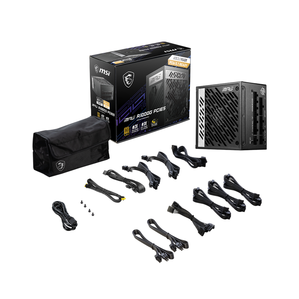Fuente de Poder MSI MPG A1000G PCIE5 1000W Modular, 80+ Gold-2