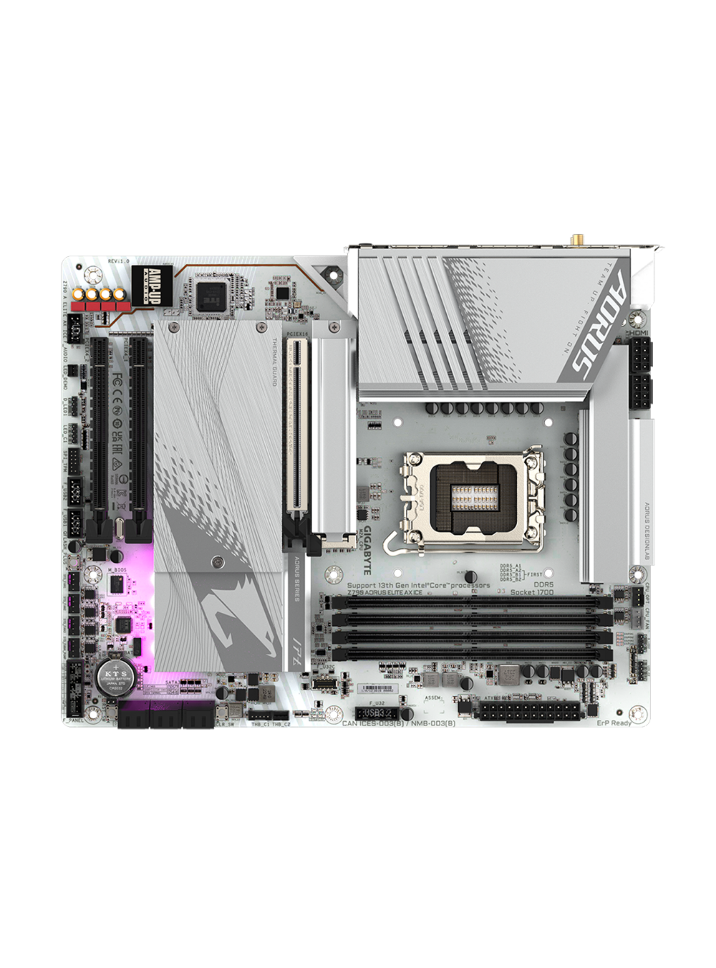 Placa Madre Gigabyte Z790 Aorus Elite AX Ice, LGA1700, DDR5-2