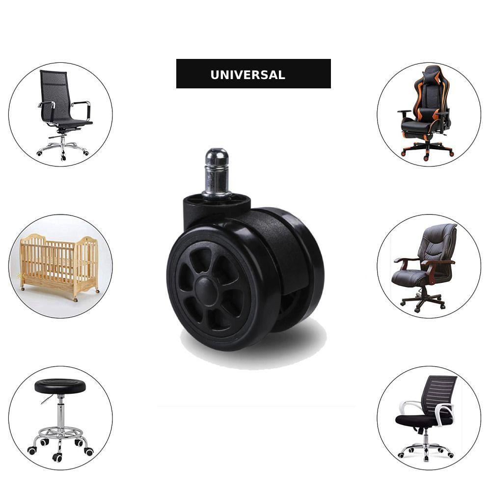 Pack 5 ruedas universal para silla de escritorio y gamer, 60mm-2