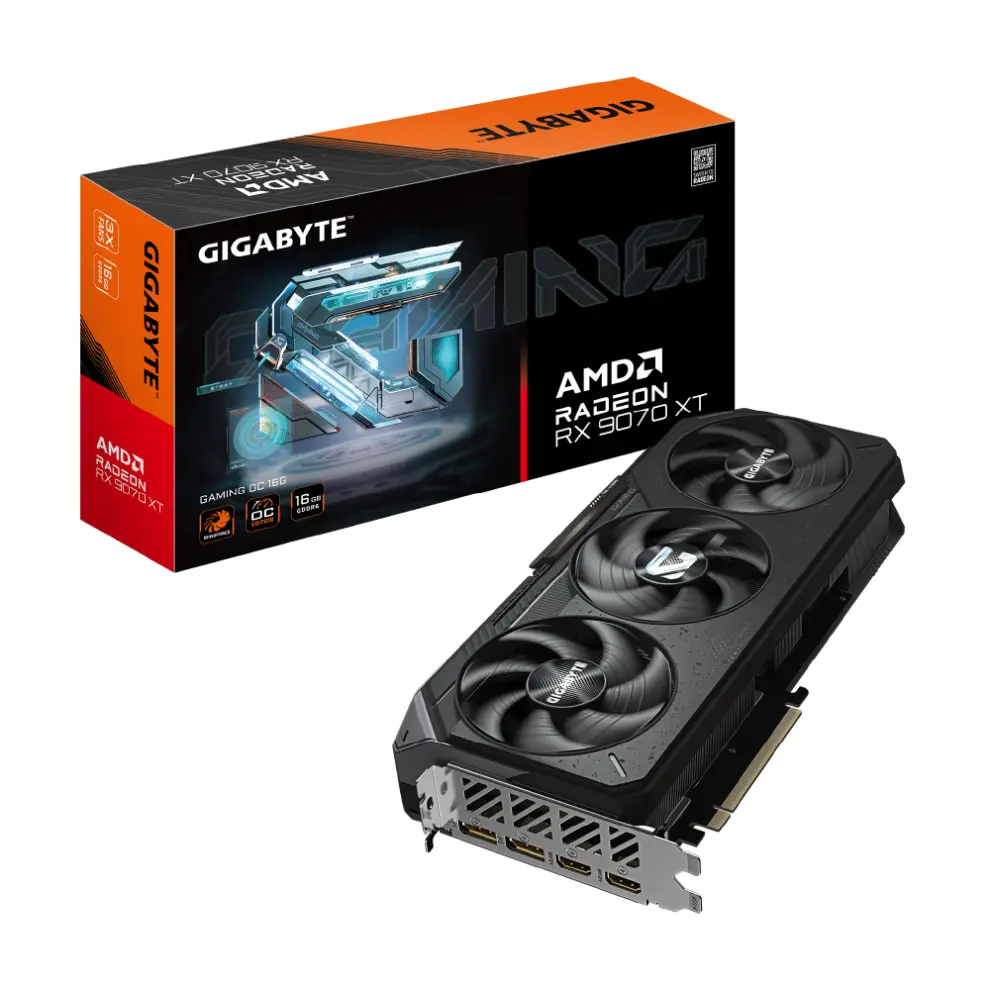 Tarjeta de Video Gigabyte RX 9070 XT GAMING OC 16G GDDR6 PciE-5-3