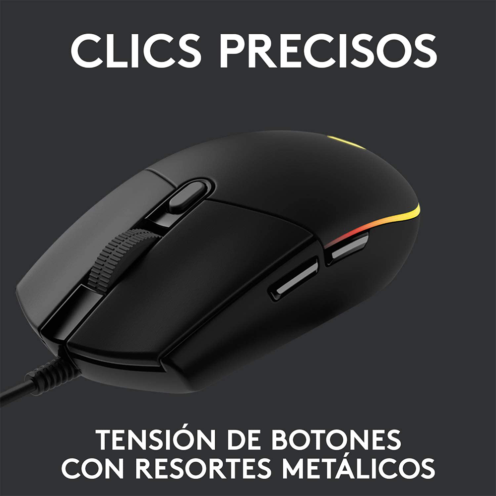 Mouse Logitech G203 RGB Lightsync, 6 botones, 8000DPI, Negro-2