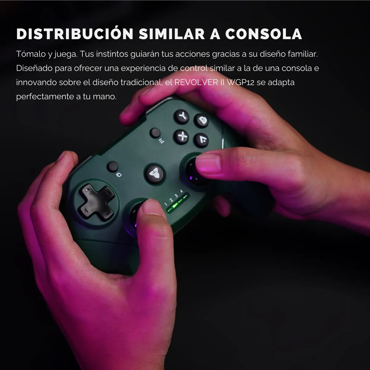Control Joystick Inalámbrico Fantech Wgp12 Revolver II Green-2