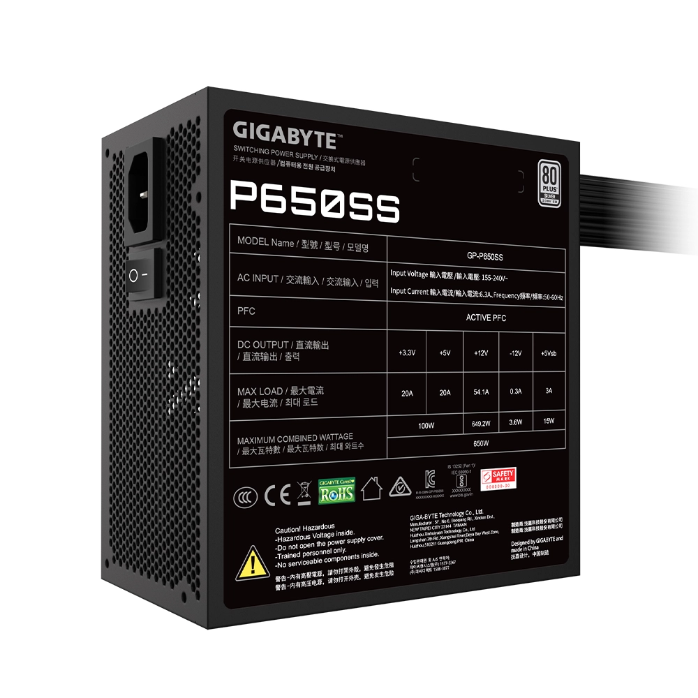 Fuente de Poder Gigabyte 650W GP-P650SS 80+ Silver-3