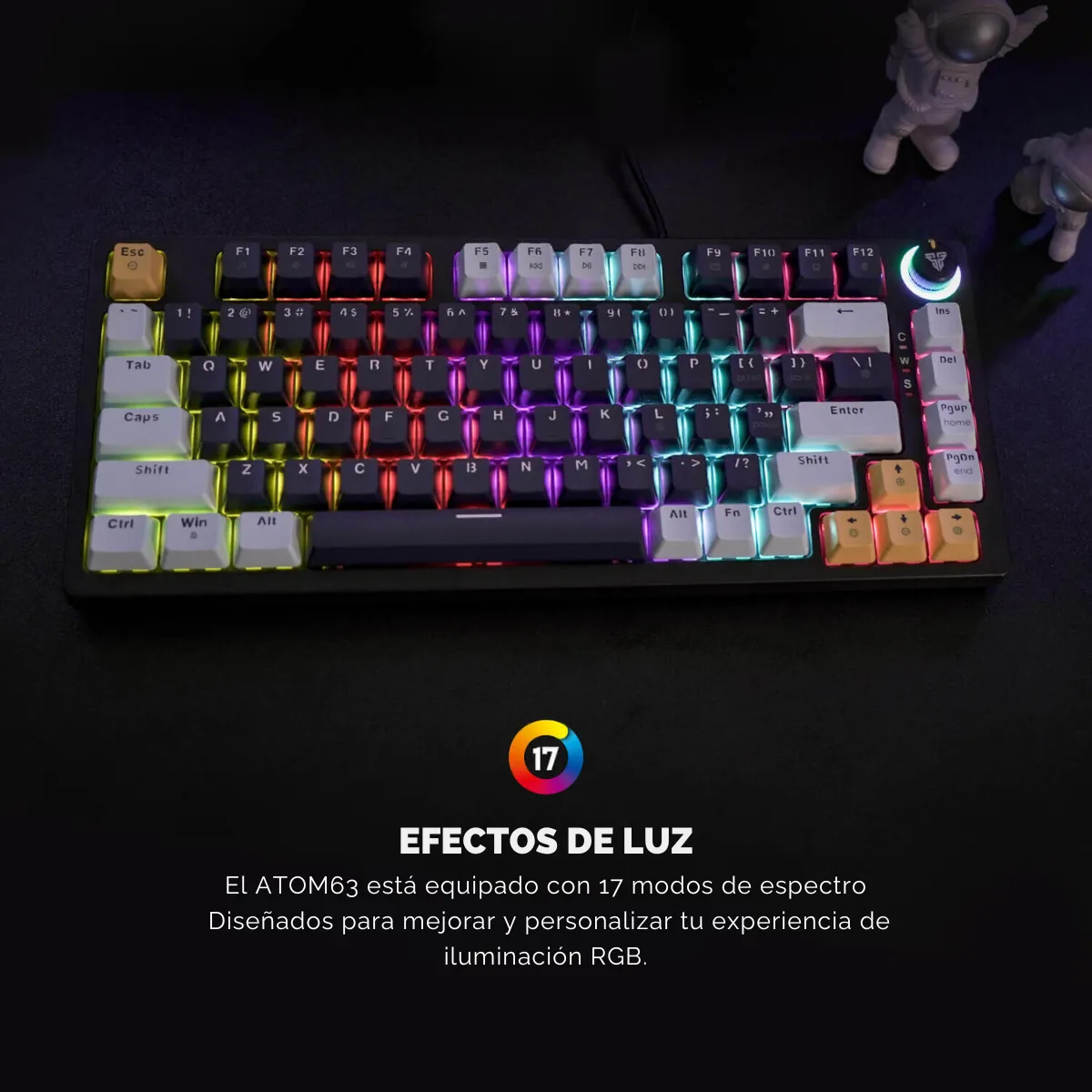 Teclado Gamer Mecánico Fantech MK875V2 ATOM81 SkyBlue Switch Red-1