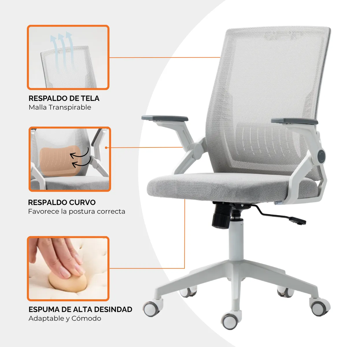 Silla de Oficina Vanto Element Ergonómica Soporte Lumbar BL-2