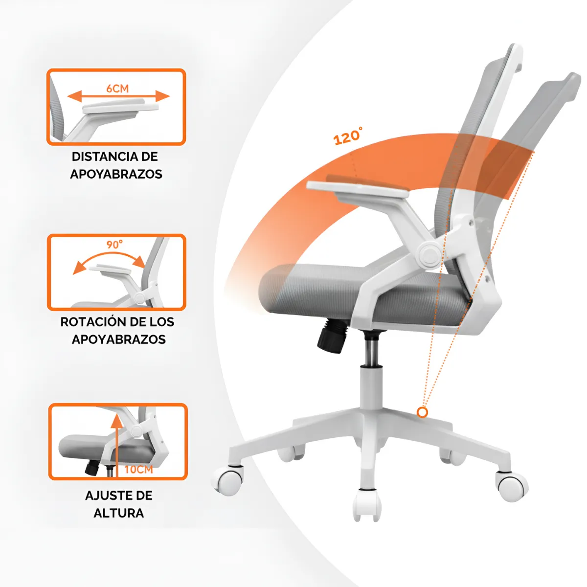 Silla de Oficina Vanto Element Ergonómica Soporte Lumbar BL-3