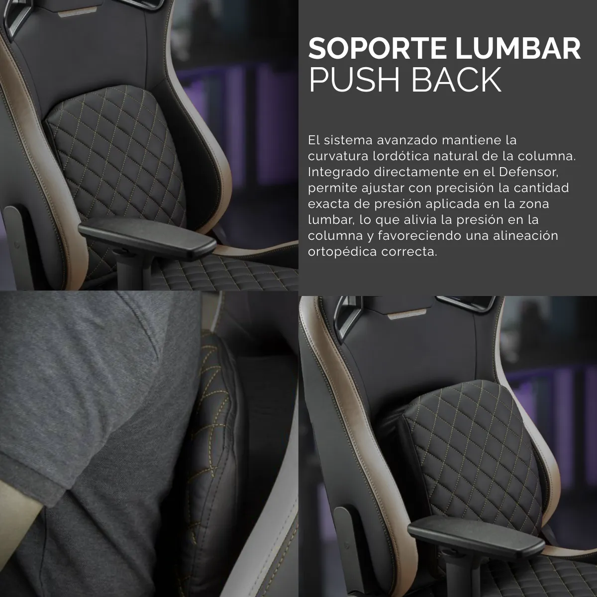 Silla Gamer Gougar Defensor Gray F, Brazos 4D 155°, Lumbar PushBack-4