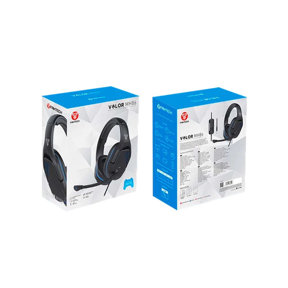 Audífono Gamer Fantech Valor MH86 Blanco conexión jack 3.5m-4
