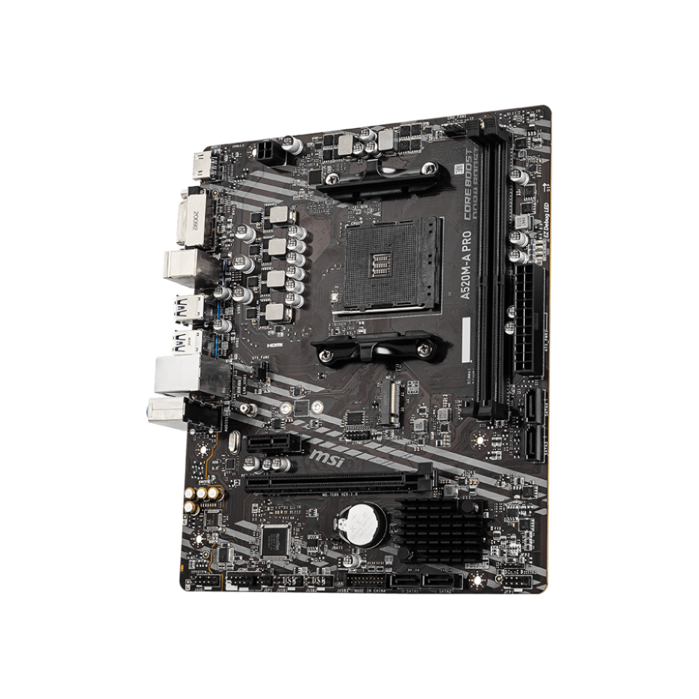 Placa Madre MSI A520M-A PRO (AM4, DDR4 1866/3200 MHz, M.2, MicroATX)-1